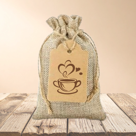 Mini Burlap Coffee Bag Favors