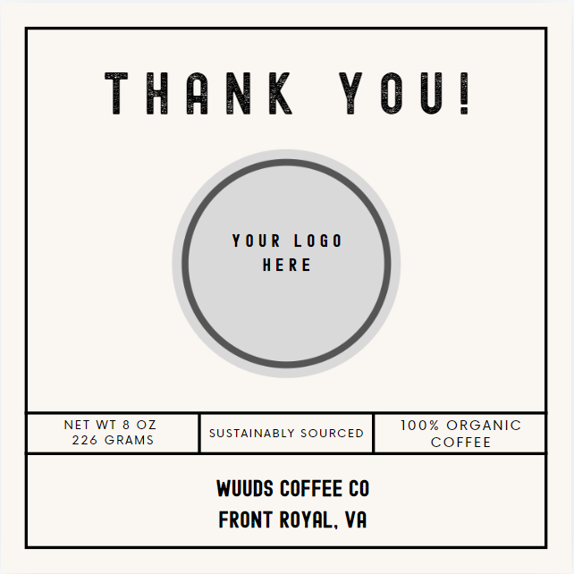 Thank You! or White Label Coffee Favor Bags