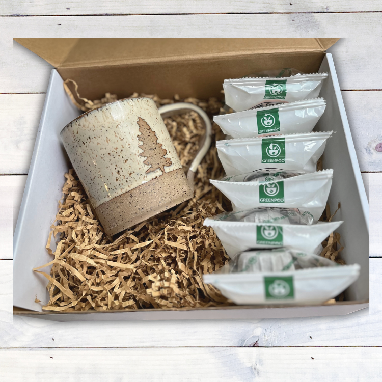Bag of Coffee and Ceramic Mug Gift Set