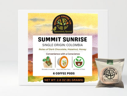 Compostable Coffee Pods-Summit Sunrise Colombia-Fair Trade/Organic